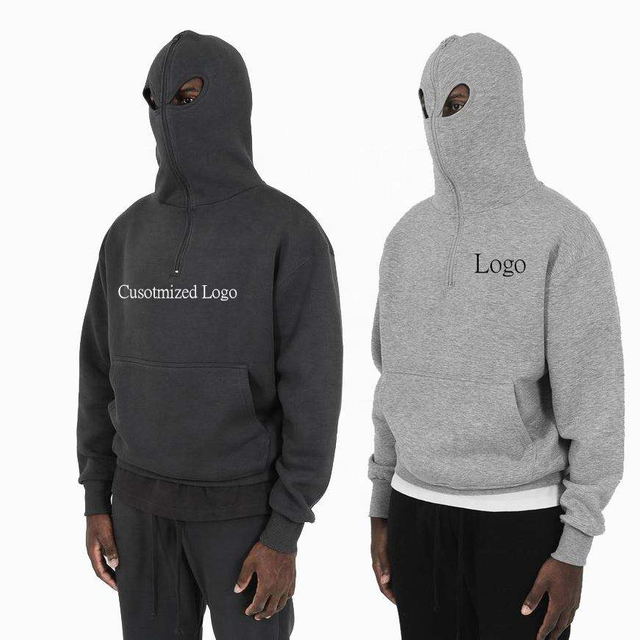 Sudadera con capucha con cremallera completa para hombre, dise&ntilde;o &uacute;nico, pasamonta&ntilde;as, con capucha personalizada con ojos Oken, cubierta facial