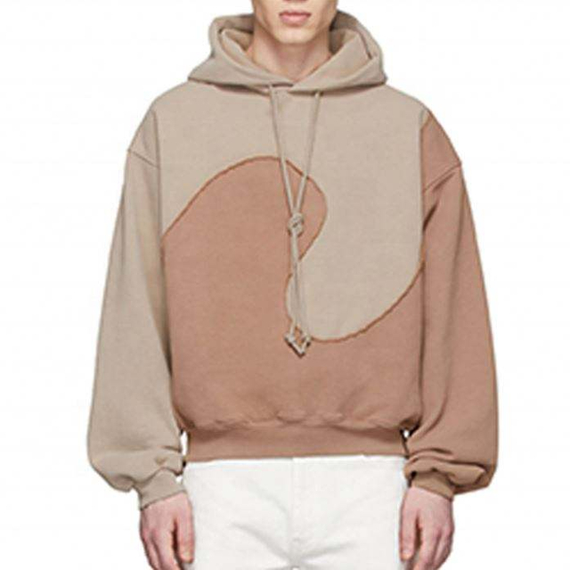 Produttore OEM Colorblock Logo personalizzato Felpe con cappuccio e felpe da uomo taglie forti Streetwear Felpa con cappuccio oversize in cotone 100%.