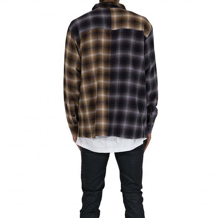 Фланелени фланелени ризи с дълги ръкави и дълги ръкави с дълги ръкави на OEM производител, спокойни кройки, два цвята