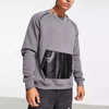 OEM v&yacute;robce Zak&aacute;zkov&aacute; Nov&aacute; M&oacute;da Muži Kontrast Pu Kůže Kapsa Oversized Fleece Bavlna Mikiny Pulovry