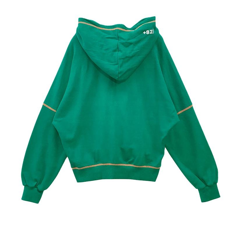 OEM-palvelu Custom Printed Logo Contrast Stitch -huppari 100 puuvillaa