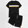 Heren zomershorts, gestreept T-shirt met korte mouwen en korte broek, tweedelige sets
