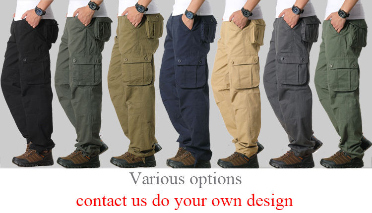 Pantalon tactique personnalis&eacute;, couleur unie, fonctionnel, multi-poches, pantalon Cargo d'ext&eacute;rieur pour hommes