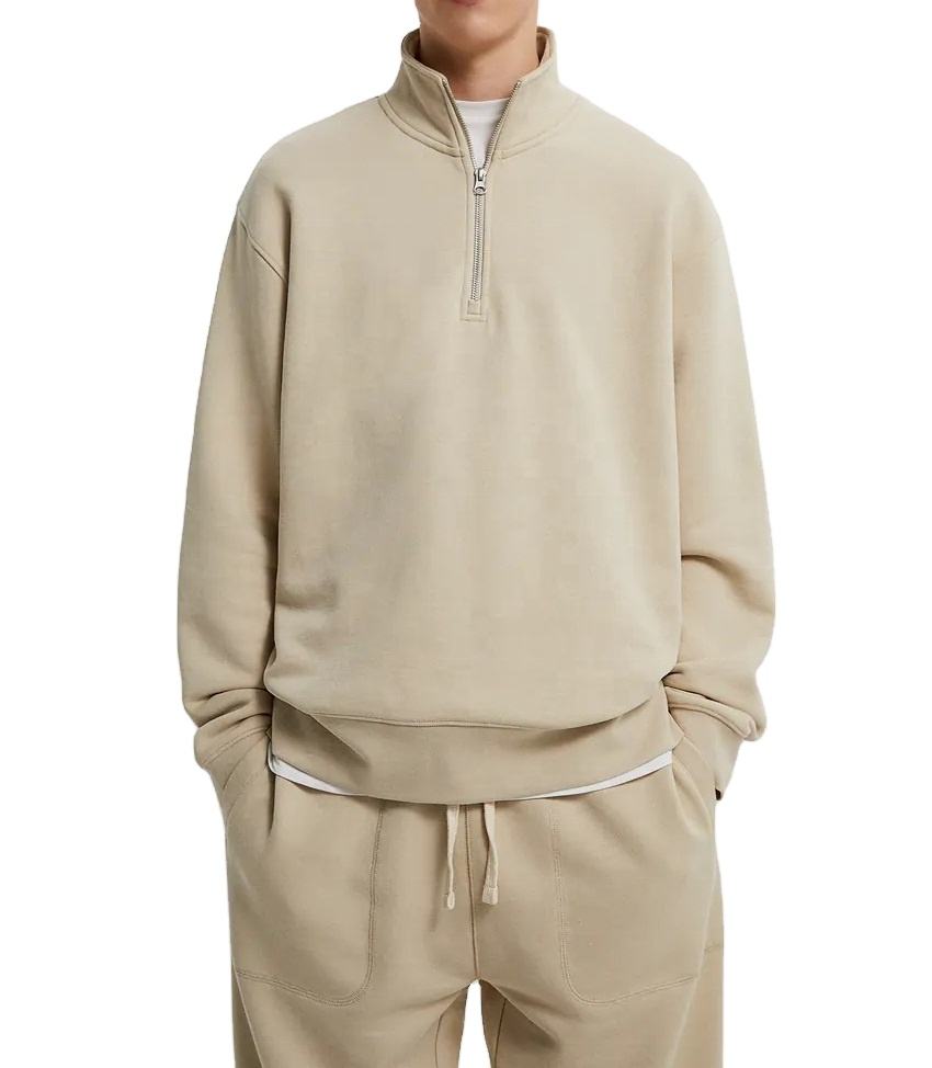 Gro&szlig;handel Blank Fleece Jogger Anz&uuml;ge OEM Plain Loose Casual 1/4 Zip Sweatshirts