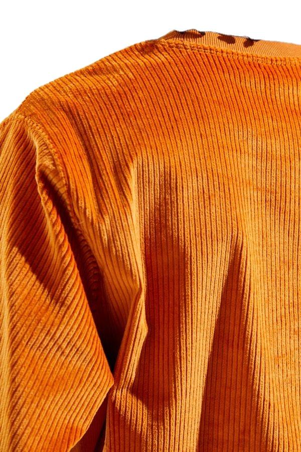 အစင်းကြောင်း Ribbing Pullover Hoodie ပါသော စိတ်ကြိုက်အမျိုးသား Corduroy Crew Neck Sweatshirt