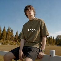 K1130 Kolar Separuh Tinggi Berkotak Kemeja-T Labuh Dipanjangkan