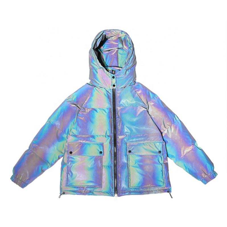 OEM Tillverkare Grossist 3M Reflekterande Tyg Polyester Varm Soft Shell Stickad &auml;rm Quiltad Dragkedja Herr Pufferjacka