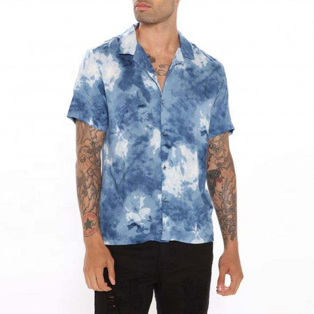 OEM ražotāja pielāgots viscaur apdrukāts sublimācijas krekls ar V kakla izgriezumu vīriešu krekls pieaugušajiem