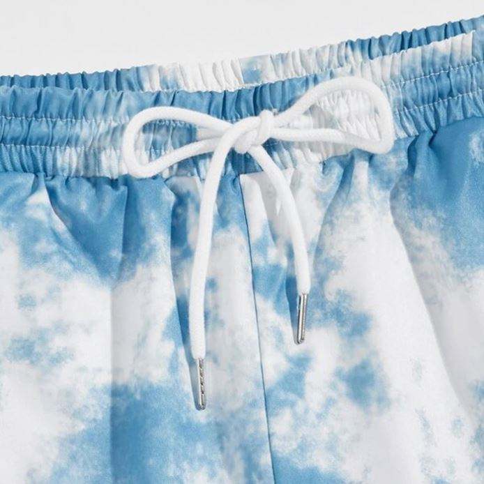 Фабрични персонализирани мъжки къси панталони Allover Tie Dye Printed Drawstring Waist Мъжки шорти