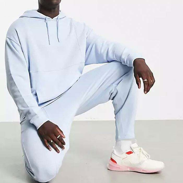 Ensemble de surv&ecirc;tement pour hommes, v&ecirc;tements de Sport, pull uni, sweat &agrave; capuche, pantalons de surv&ecirc;tement, deux pi&egrave;ces assorties, surv&ecirc;tements