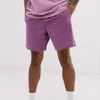 Hei&szlig;verkaufte, modische, schmale Herrenshorts mit Utility-G&uuml;rtel, verwaschene lilafarbene, schwere Canvas-Shorts