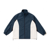 Fabricante OEM, tallas grandes personalizadas, costuras en contraste, cuello levantado popular, chaqueta informal con cremallera