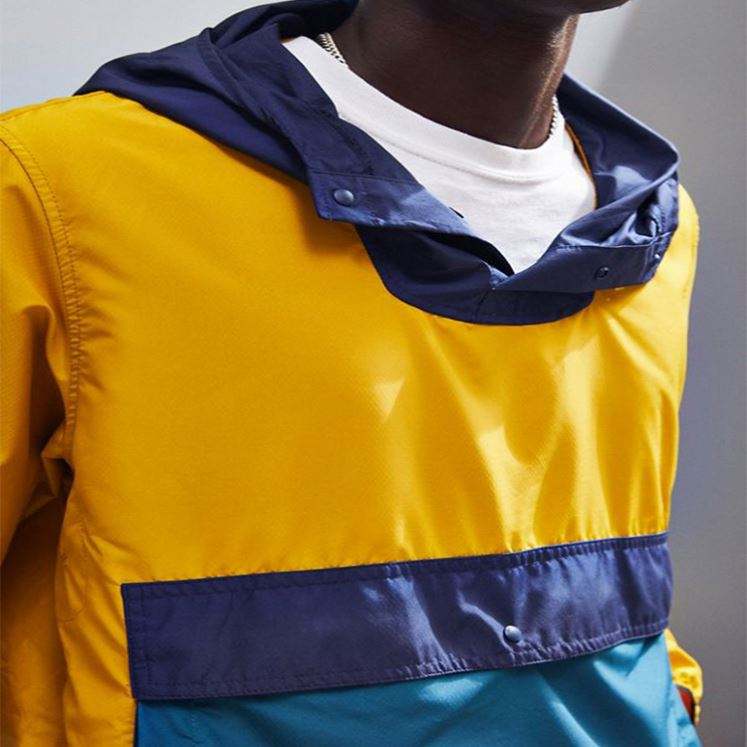 China Factory Custom Jakke til M&aelig;nd Colorblocked Voyage Anorak Windbreaker Jakker