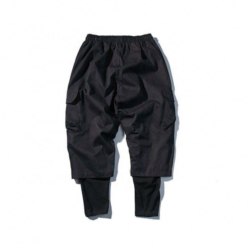 OEM-producent Tilpas Pure Color M&aelig;nd Multifunktionelle joggingbukser med sn&oslash;re Cargobukser Streetwear m&aelig;nds bukser