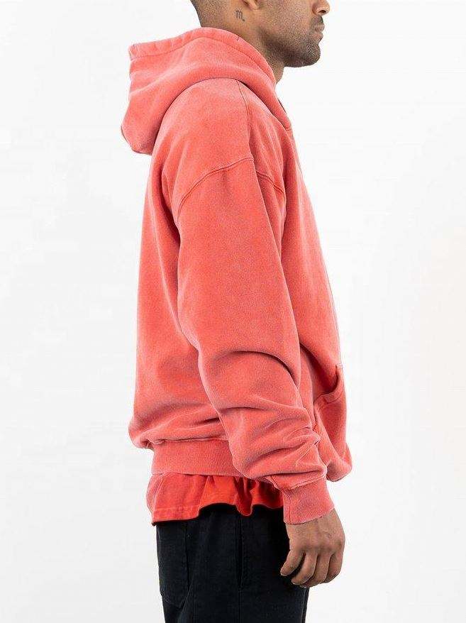 OEM-producent Custom Printed Logo Pullover Oversized Streetwear Fleece Vintage vaskede h&aelig;ttetr&oslash;jer