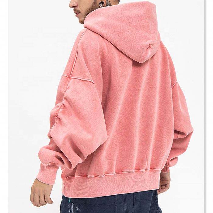 Produttore OEM LOGO PERSONALIZZATO FELPA CON CAPPUCCIO DI ALTA QUALIT&Agrave; PULLOVER DA UOMO OVERSIZE PESANTE 100% COTONE FELPA VINTAGE LAVATA