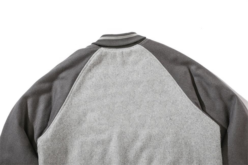 Fabricante OEM Roupas Masculinas Personalizadas Uniforme de Beisebol Color Block Chenille Bordado Casaco Casual