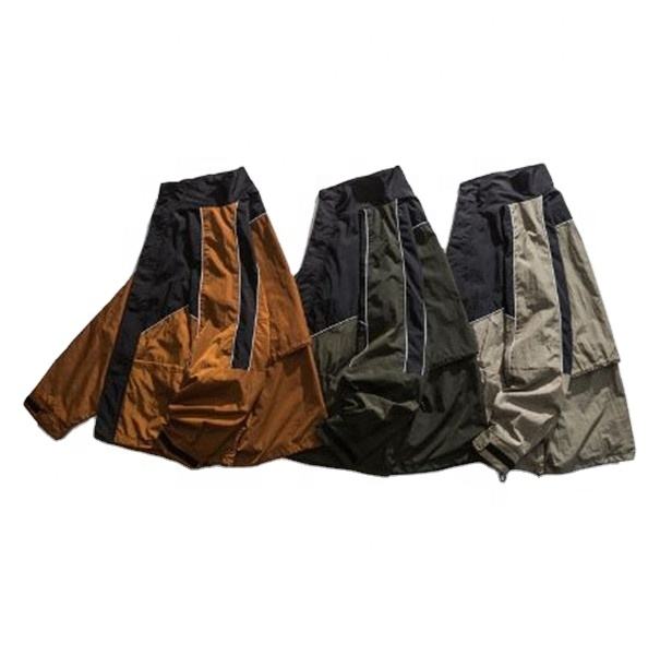 Veste ample &agrave; col montant avec coutures contrast&eacute;es, fabricant OEM, mode personnalis&eacute;e