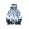 OEM-fabrikant op maat herfst tie-dye bedrukt herenhoodiejack met lange mouwen