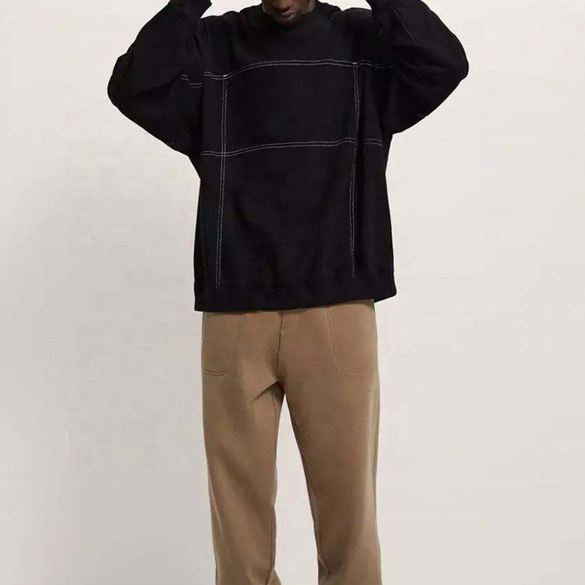 Pull &agrave; manches longues pour hommes, fabricant OEM, French Terry, mode Street, sweat-shirt vierge uni
