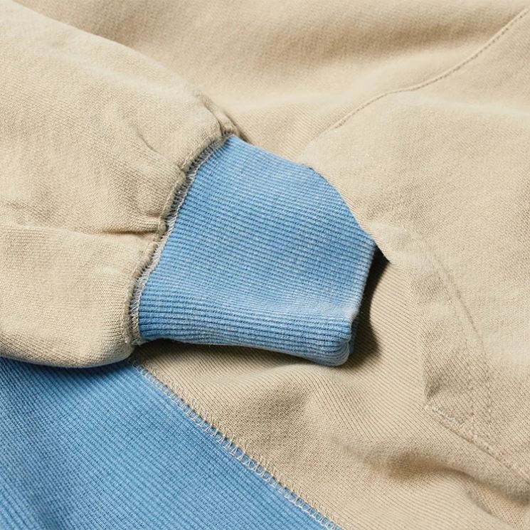 Персонализиран производител на оригинално оригинално оборудване 100% памук Френски хавлиени мъжки пачуърк цветни блокове Оребрени гарнитури Пуловери с качулка