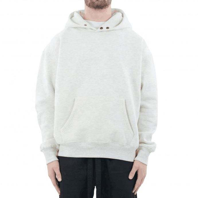 Fabricante OEM com bot&atilde;o de press&atilde;o personalizado Hoodies masculinos pesados ​​100% algod&atilde;o pul&ocirc;ver simples roupas com capuz de grandes dimens&otilde;es