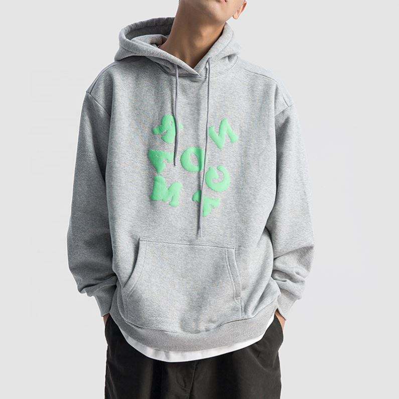 Fabricante OEM personalizado 3D Puff Hoodie homens mulheres 100% algod&atilde;o velo oversized capuz impress&atilde;o de espuma com capuz