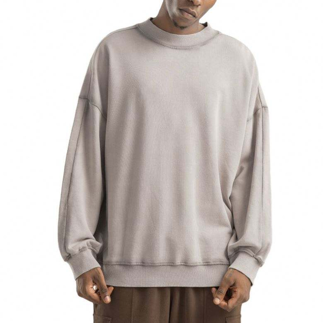 Fabricante OEM Su&eacute;ter Streatwear em branco personalizado 100% algod&atilde;o franc&ecirc;s Terry masculino simples moletom de grandes dimens&otilde;es