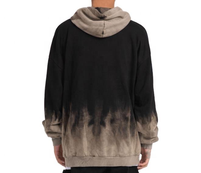 Fabricante OEM personalizado tingido de gravata casual moletom personalizado com capuz de grandes dimens&otilde;es