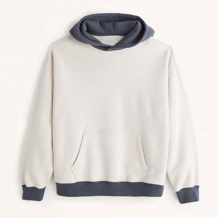 Fabricante OEM, abrigos personalizados para hombre, gran oferta, sudaderas de manga larga, sudaderas con capucha de retazos de gran tama&ntilde;o en blanco a la moda para