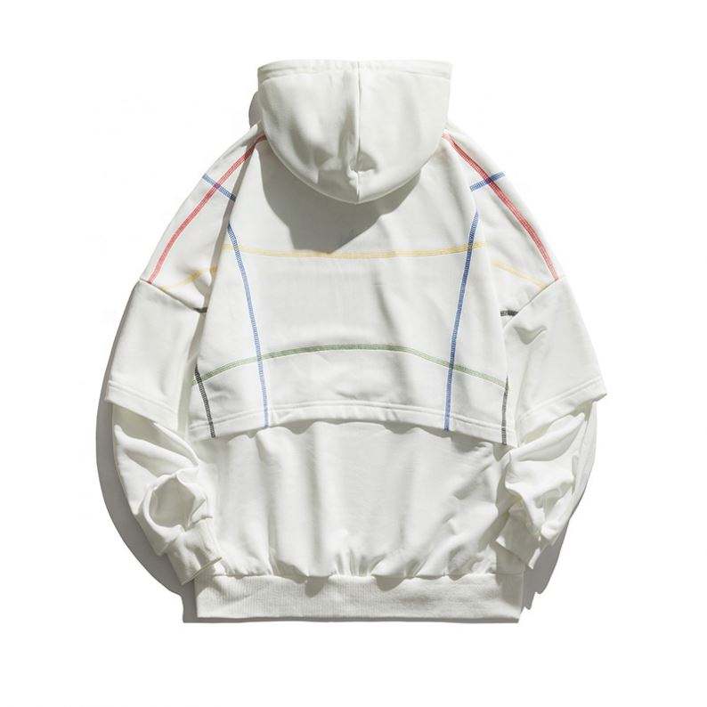 Logo personalizzato del produttore OEM Felpa con cappuccio da uomo Hip Hop con foro rotto con cappuccio con orlo tagliato e distrutto di nuovo stile all'ingrosso