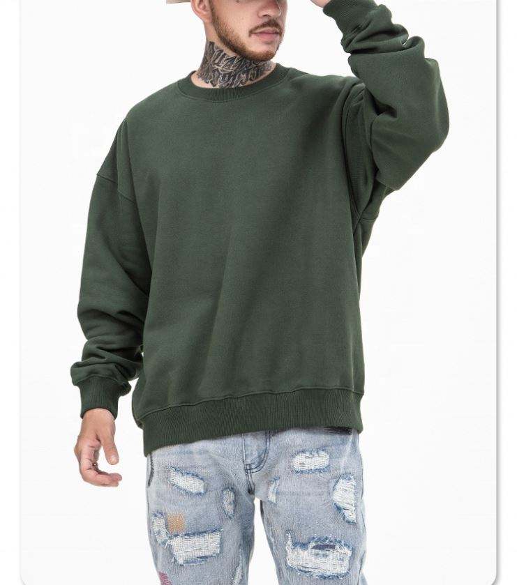 OEM Κατασκευαστής Fashion Drop Shoulder Λευκό Φούτερ Βαμβακερό απλό κέντημα με φούτερ με κουκούλα Κενό μαύρο πουλόβερ