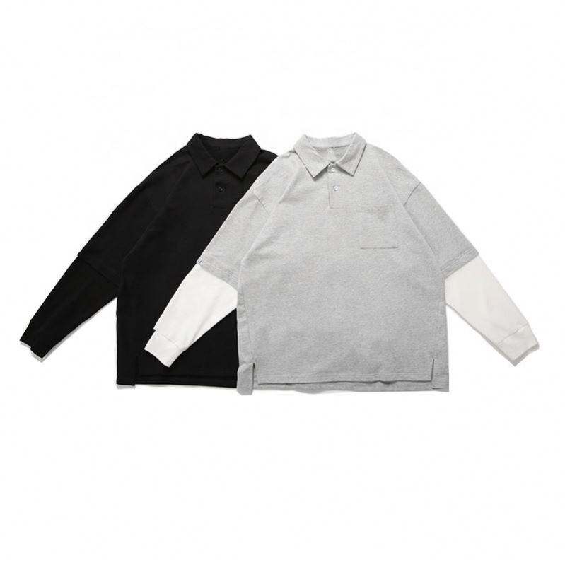 OEM fabricant Service v&ecirc;tements pour hommes personnalit&eacute; mode contraste couleur revers d&eacute;contract&eacute; chemise ample pull &agrave; capuche personnalis&eacute;