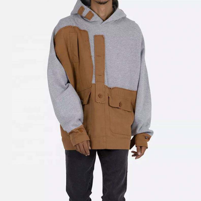 OEM-Hersteller Herren-Kapuzenpullover in &Uuml;bergr&ouml;&szlig;e mit ma&szlig;geschneiderten Workout-Sweatshirts mit gro&szlig;en Taschen