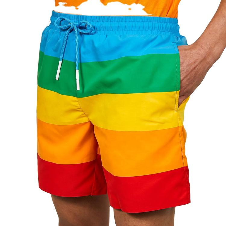 OEM 100 % polyesteria miesten v&auml;riset shortsit Custom Rainbow shortsit