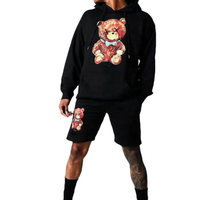 Prilagođene muške ispisane hoodie kratke hlače Set teretane pamučne tracksuit muškarci