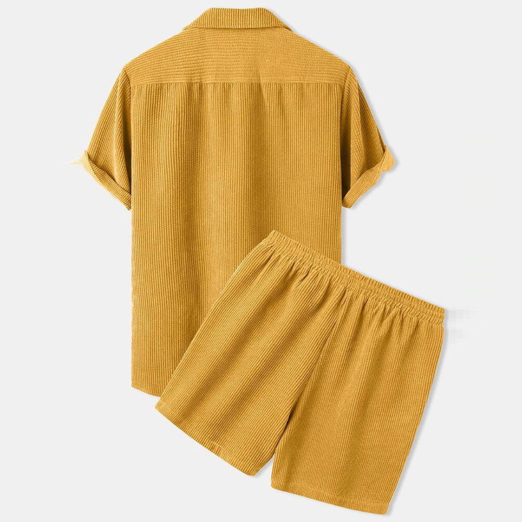 Prilagođene muške košulje Corduroy kratke hlače postavljaju dvodijelne kratke košulje tracksuit