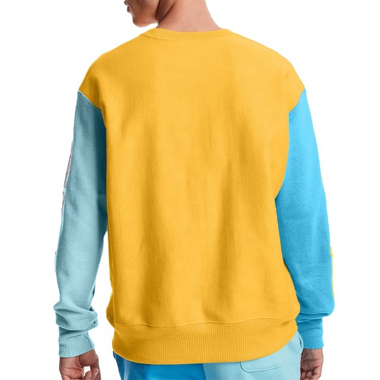 F&auml;rgblockerad l&aring;ng&auml;rmad o-hals tr&ouml;ja f&ouml;r m&auml;n Custom Print & broderad logotyp