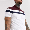 Tilpasset herre farveblok lynl&aring;s stolpe bomuld polo t-shirt
