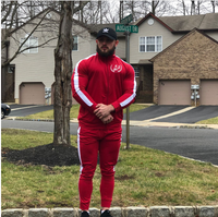 Slim Fit anpassad logotyp Tv&aring;delad sportjoggingset f&ouml;r m&auml;n