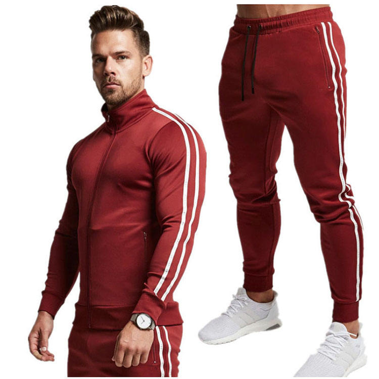 Designer ထုတ်လုပ်သူ Slim Fit Polyester Boys Gym အားကစား 2 Pieces စိတ်ကြိုက် Label Men Track Suits