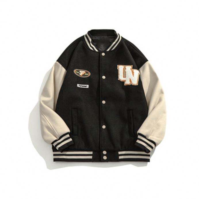 Chaqueta de b&eacute;isbol parcheada bordado personalizado de los hombres de letras de la chaqueta de bombardero del invierno de OEM Streetwear