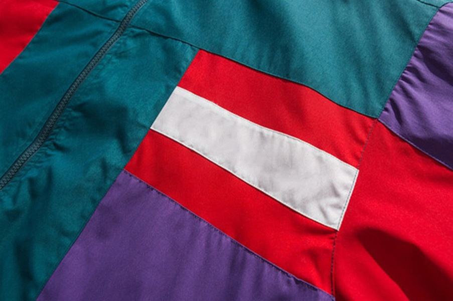 OEM Tillverkare Anpassade Kontrastf&auml;rger f&ouml;r m&auml;n Skarvad Vertikal krage Overall Casual Coat Jacka