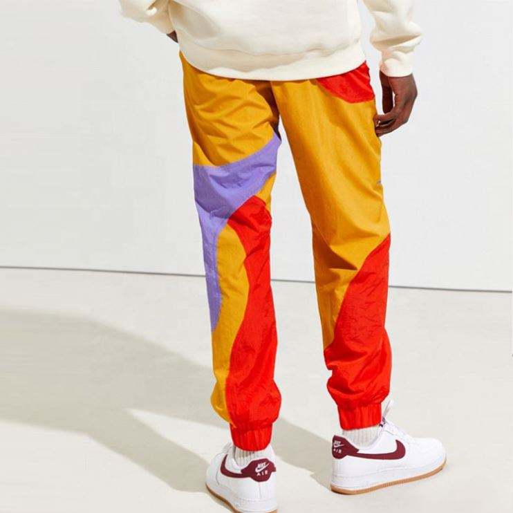 ผู้ผลิต OEM Custom Nylon Colorblock Jogger Track Pants สำหรับผู้ชาย