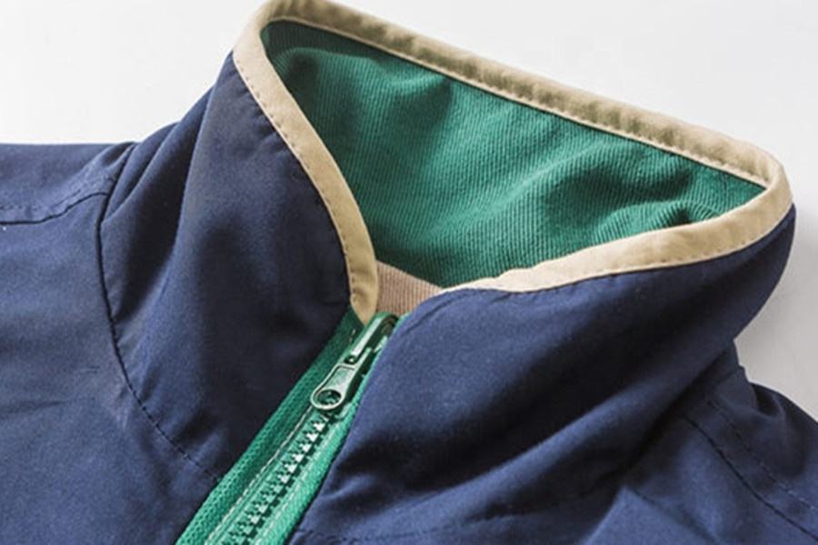 Producent OEM Niestandardowy męski kołnierzyk do biegania Moda codzienna Kolorowe szwy Kurtka z długim rękawem