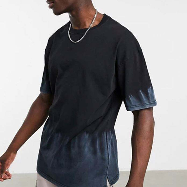 Ražotāja pielāgots 100% kokvilnas T krekls ar īsām piedurknēm ar skābi mazgātu Ombre vīriešu T krekls