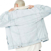 Bouton d'hiver bleu veste en jean veste en jean avec manteau &agrave; col en fourrure