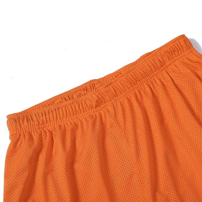 Nieuwe trend Cutsom basketbalshorts in unisex-stijl, effen kleur, elastische mesh-shorts voor heren