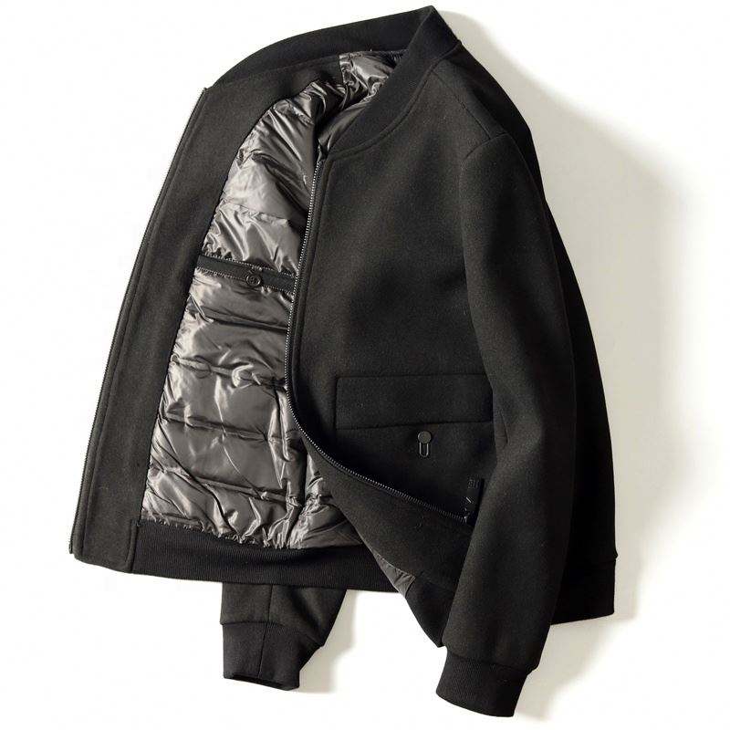 ຜູ້ຜະລິດ Oem Custom ນໍາເຂົ້າ Baseball Collar Wool Thickened Clip Down Men Warm Fleece Jacket
