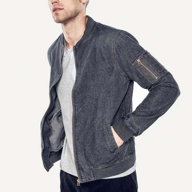 Vīriešu apģērbi Mode Jaket Džinsi ar rāvējslēdzēju Džinsu jakas